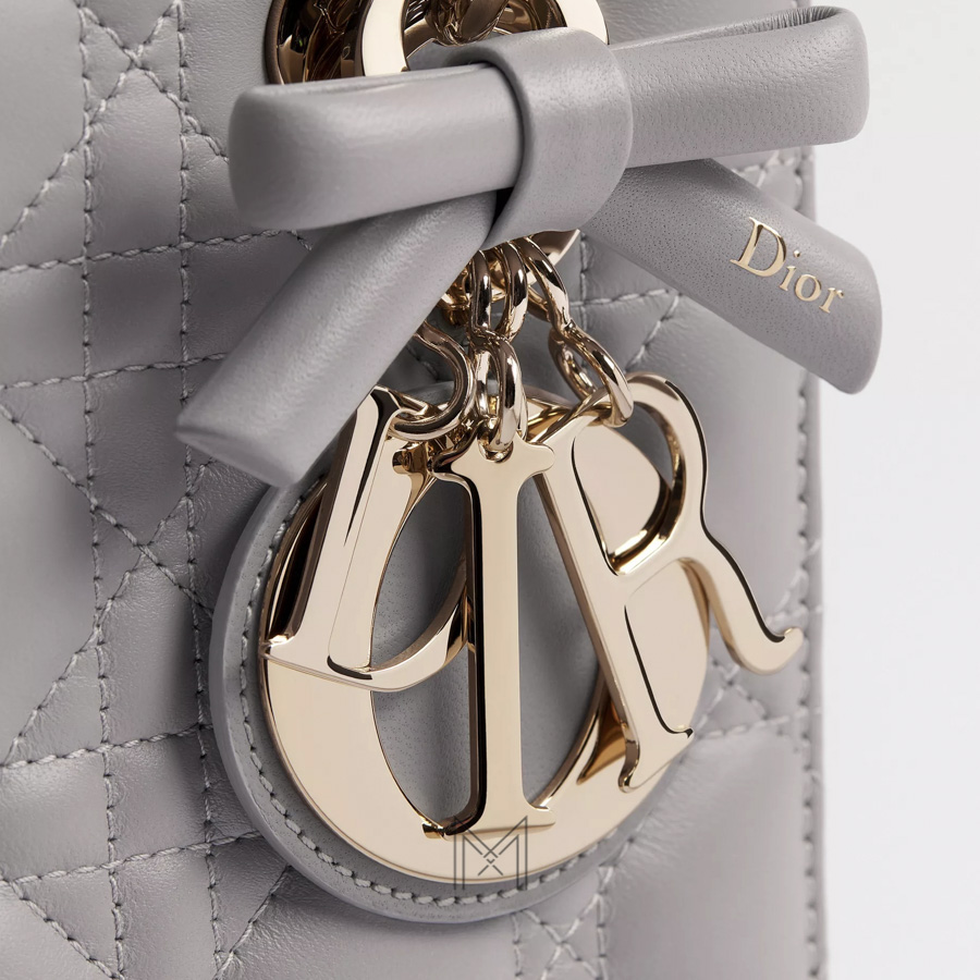 Túi Xách Small Lady Dior Bag with Strap Trianon Gray Cannage Lambskin JTT120 2026 Túi Xách Small Lady Dior Bag with Strap Trianon Gray Cannage Lambskin JTT120 2026
