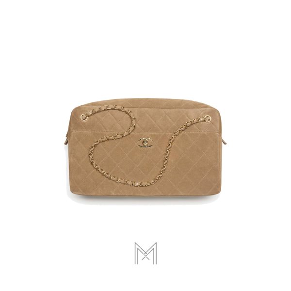 Túi xách Chanel Métiers d’art camera bag màu be đậm da lộn MCN49