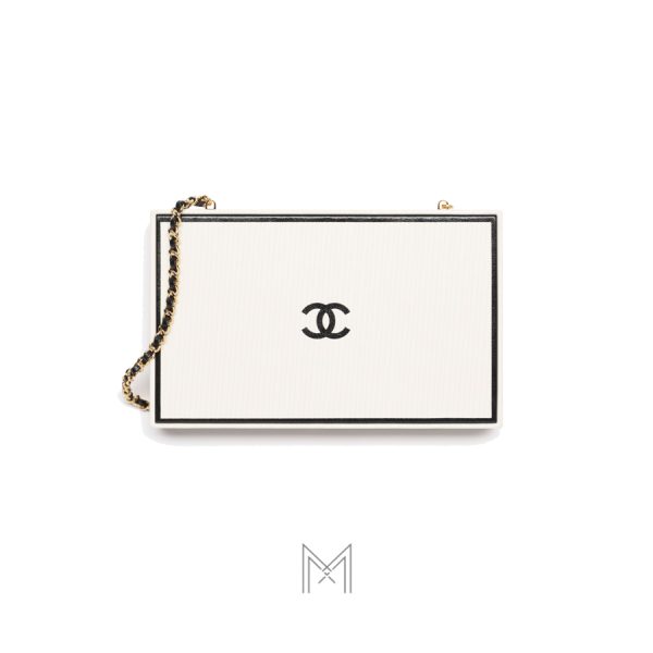Túi đeo chéo Chanel Packaging Evening màu trắng chính hãng MCN56