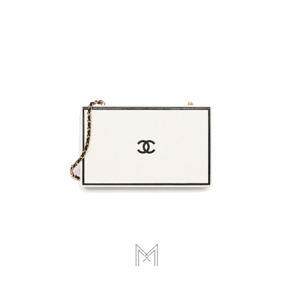 Túi đeo chéo Chanel Packaging Minaudiere mini màu trắng MCN75