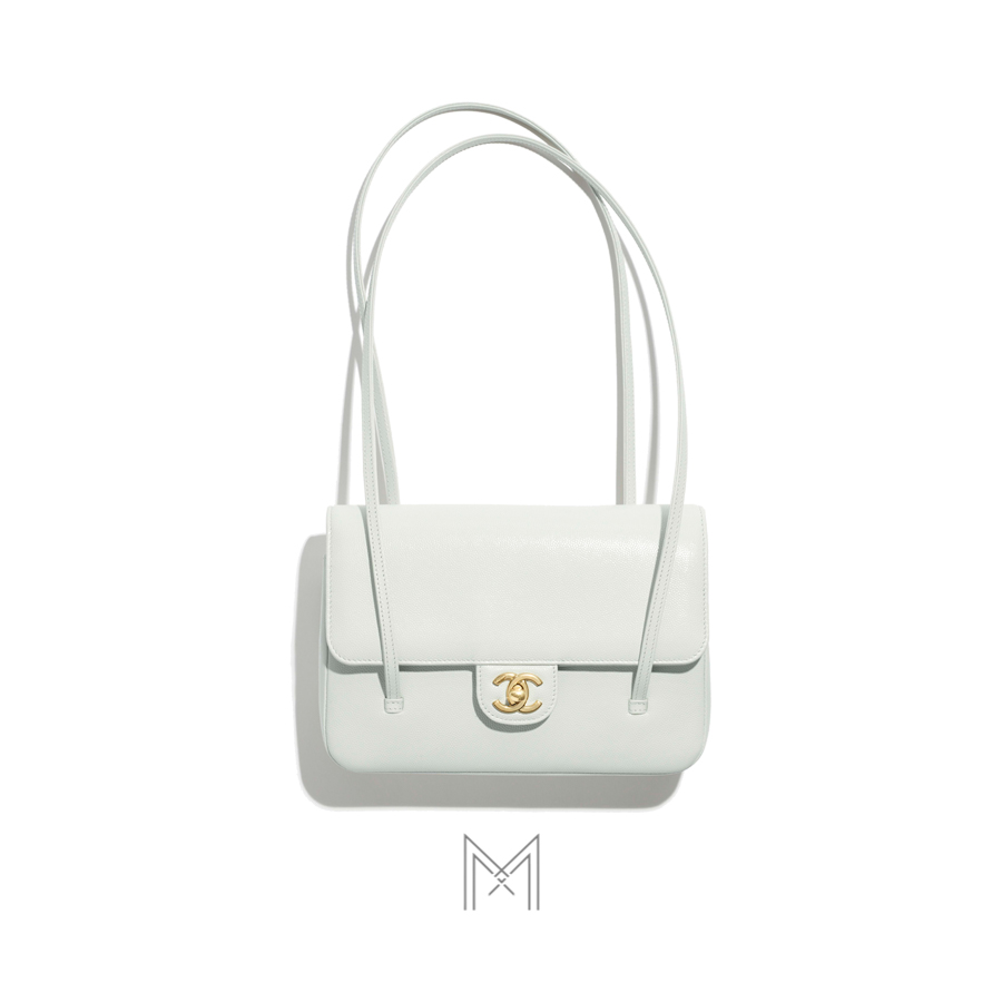 Túi xách đeo vai Chanel nắp gập màu xanh lá nhạt MCN08 2026 Túi xách đeo vai Chanel nắp gập màu xanh lá nhạt MCN08 2026