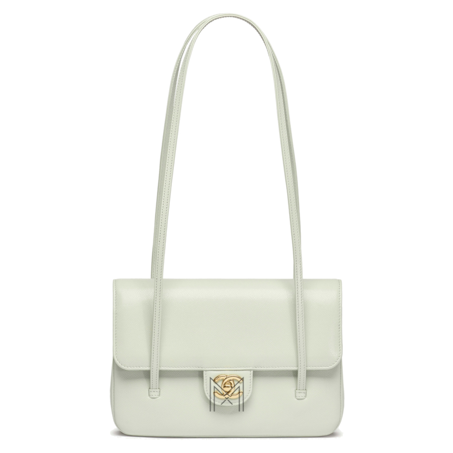 Túi xách đeo vai Chanel nắp gập màu xanh lá nhạt MCN08 2026 Túi xách đeo vai Chanel nắp gập màu xanh lá nhạt MCN08 2026