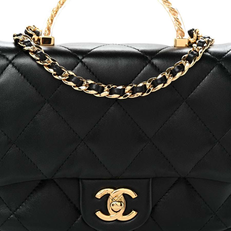 Túi xách đeo chéo Chanel màu đen dây xích đan da MCN06 2026 Túi xách đeo chéo Chanel màu đen dây xích đan da MCN06 2026