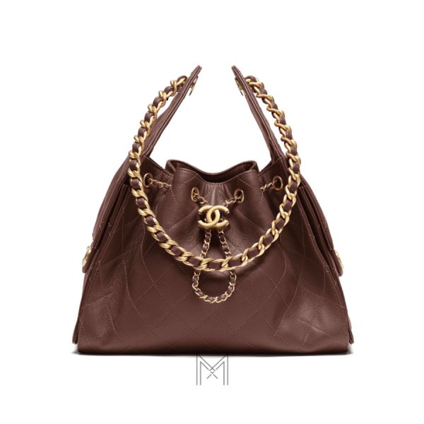 Túi xách Chanel màu nâu Xuân Hè hàng hiệu authentic MCN37