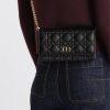 Túi Đeo Chéo Dior Caro Pouch with Chain Black Supple Cannage Calfskin JTT098 2026