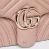 Túi Gucci Marmont xách đeo chéo màu hồng logo GG vàng chính hãng MHTG120 2026