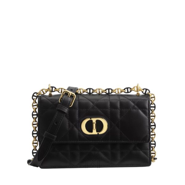 Túi Xách Dior Miss Caro Mini Bag Black Macrocannage Lambskin Khóa Vàng Auth JTT059