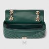 Túi xách đeo chéo Gucci Marmont màu xanh lá dây xích vàng authentic MHTG110 2026 Túi xách đeo chéo Gucci Marmont màu xanh lá dây xích vàng authentic MHTG110 2026