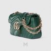 Túi xách đeo chéo Gucci Marmont màu xanh lá dây xích vàng authentic MHTG110 2026 Túi xách đeo chéo Gucci Marmont màu xanh lá dây xích vàng authentic MHTG110 2026