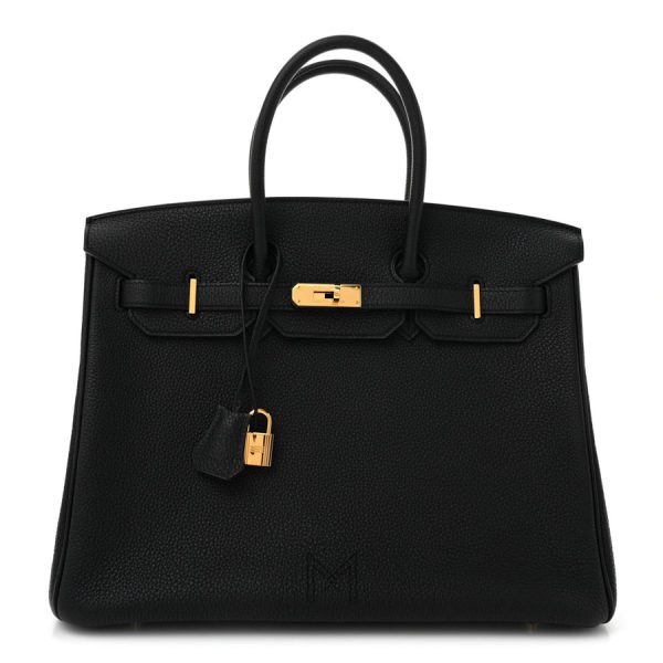 Túi xách Hermes Birkin 35 màu đen da sần chính hãng MTH18