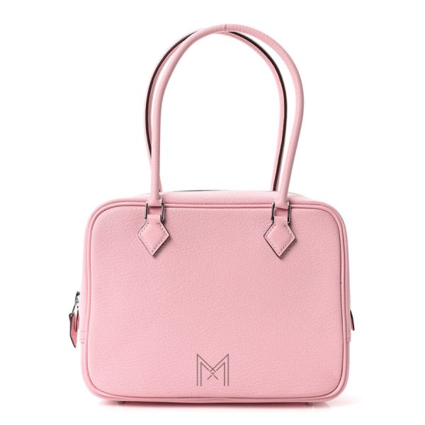 Túi xách Hermes màu hồng da sần hàng hiệu authentic MTH16