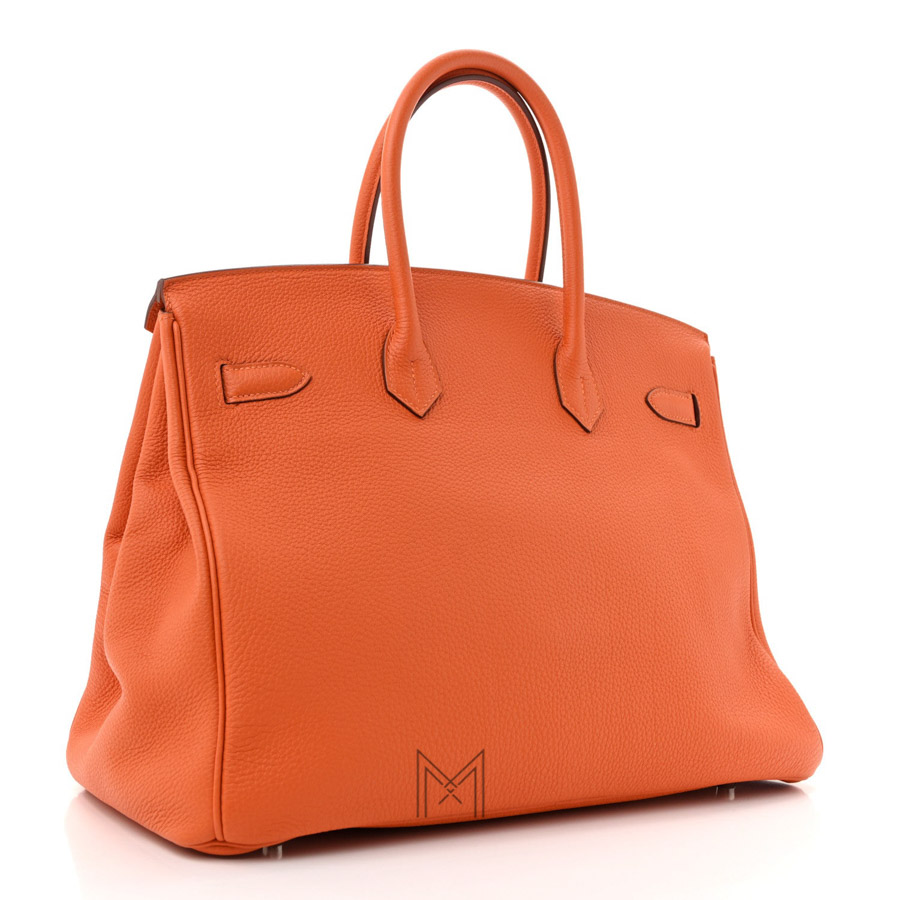 Túi xách Hermes Birkin 35 màu cam da sần chính hãng MTH17 2026 Túi xách Hermes Birkin 35 màu cam da sần chính hãng MTH17 2026