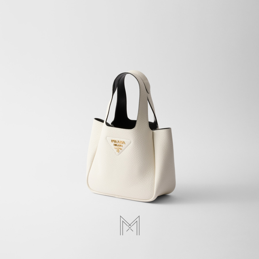 Túi xách mini Prada màu trắng da sần chính hãng MHTP144 2026