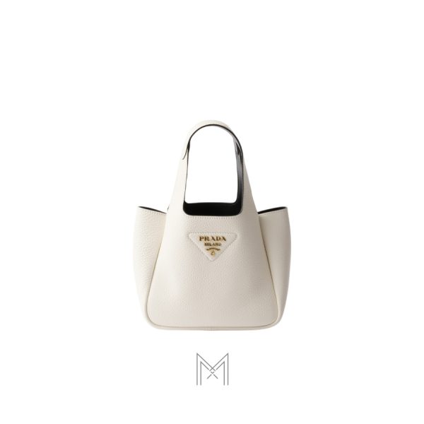 Túi xách mini Prada màu trắng da sần chính hãng MHTP144