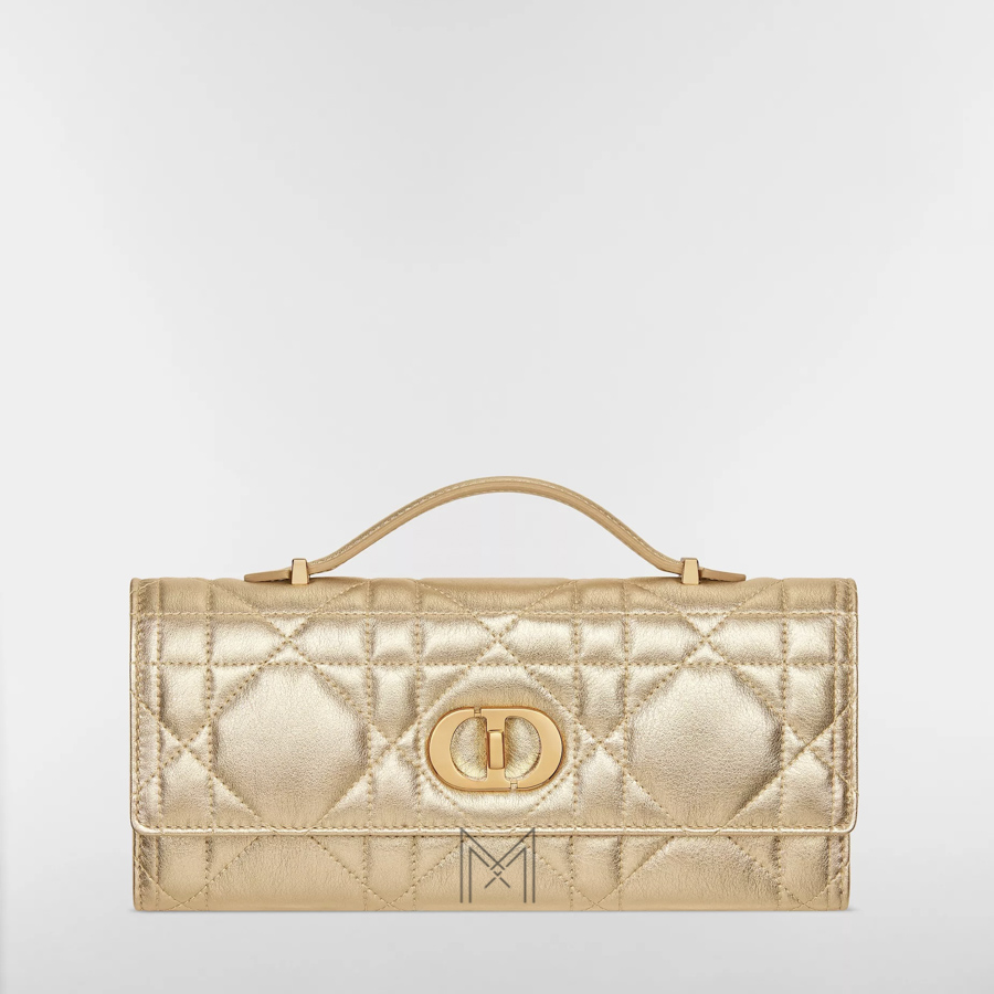 Túi Xách Dior Miss Caro Metallic Pale Gold-Tone Macrocannage Calfskin JJT252 2026 Túi Xách Dior Miss Caro Metallic Pale Gold-Tone Macrocannage Calfskin JJT252 2026