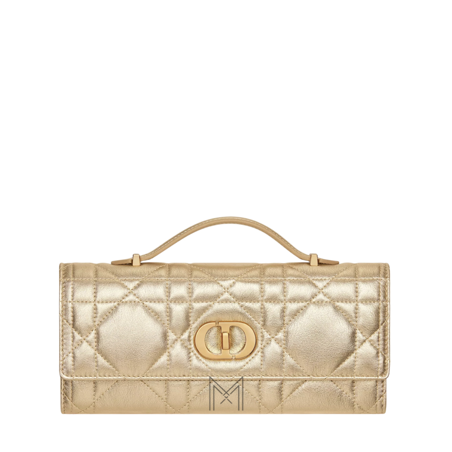 Túi Xách Dior Miss Caro Metallic Pale Gold-Tone Macrocannage Calfskin JJT252 2026 Túi Xách Dior Miss Caro Metallic Pale Gold-Tone Macrocannage Calfskin JJT252 2026