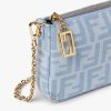 Túi đeo chéo Fendi Baguette màu xanh hoạ tiết FF MHH001 2026