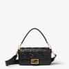 Túi xách Fendi Baguette da màu đen dập nổi hoạ tiết FF MHH065 2026