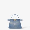 Túi xách đeo chéo Fendi Peekaboo ISeeU Petite Light indigo stingray màu xanh MHH115 2026