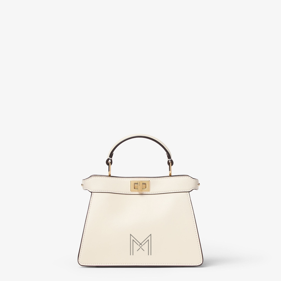 Túi xách đeo chéo da Fendi Peekaboo ISeeU Petite màu trắng kem MHH084 2026 Túi xách đeo chéo da Fendi Peekaboo ISeeU Petite màu trắng kem MHH084 2026