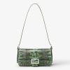 Túi xách đeo chéo Fendi màu xanh hoạ tiết vân da thằn lằn MHH118 2026
