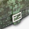 Túi xách đeo chéo Fendi màu xanh hoạ tiết vân da thằn lằn MHH118 2026