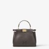 Túi xách đeo chéo da Fendi Peekaboo chính hãng màu nâu MHH099 2026