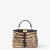 Túi xách đeo chéo Fendi Peekaboo phối màu hoạ tiết authentic MHH107 2026