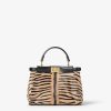 Túi xách đeo chéo Fendi Peekaboo phối màu hoạ tiết authentic MHH107 2026