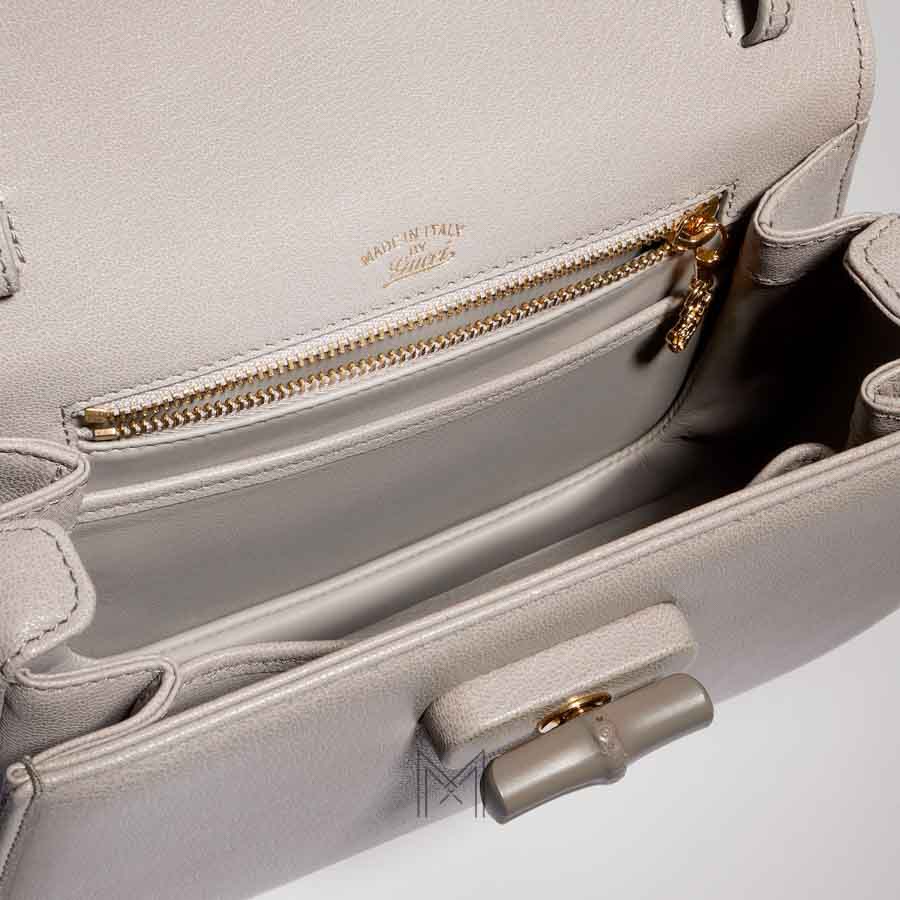 Túi xách đeo chéo Gucci Bamboo 1947 màu xám authentic MHTG167 2026 Túi xách đeo chéo Gucci Bamboo 1947 màu xám authentic MHTG167 2026