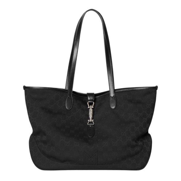 Túi xách tote Gucci Jackie màu đen khóa bạc chính hãng MHTG100