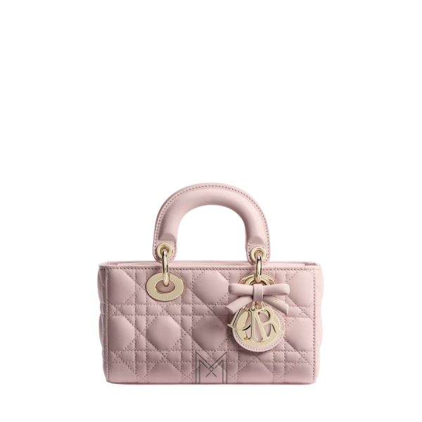 Túi Xách Đeo Chéo Mini Lady D-Joy Bag Soupir Pink Cannage Lambskin JJT278