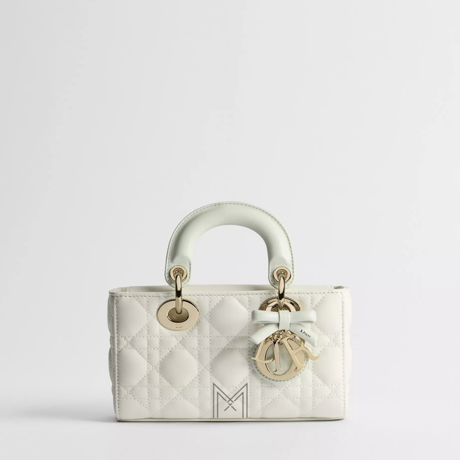 Túi Xách Đeo Chéo Mini Lady D-Joy Bag Two-Tone Latte and Soupir Green Cannage Lambskin JTT281 2026 Túi Xách Đeo Chéo Mini Lady D-Joy Bag Two-Tone Latte and Soupir Green Cannage Lambskin JTT281 2026