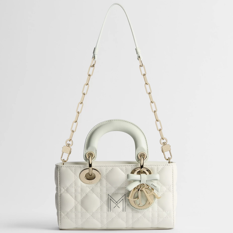 Túi Xách Đeo Chéo Mini Lady D-Joy Bag Two-Tone Latte and Soupir Green Cannage Lambskin JTT281 2026 Túi Xách Đeo Chéo Mini Lady D-Joy Bag Two-Tone Latte and Soupir Green Cannage Lambskin JTT281 2026