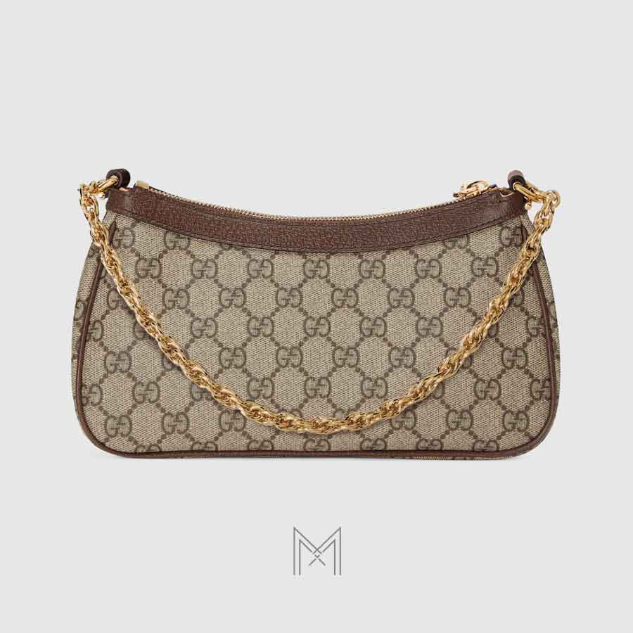 Túi xách đeo chéo Gucci Ophidia họa tiết monogram dây xích vàng chính hãng MHTG069 2026 Túi xách đeo chéo Gucci Ophidia họa tiết monogram dây xích vàng chính hãng MHTG069 2026