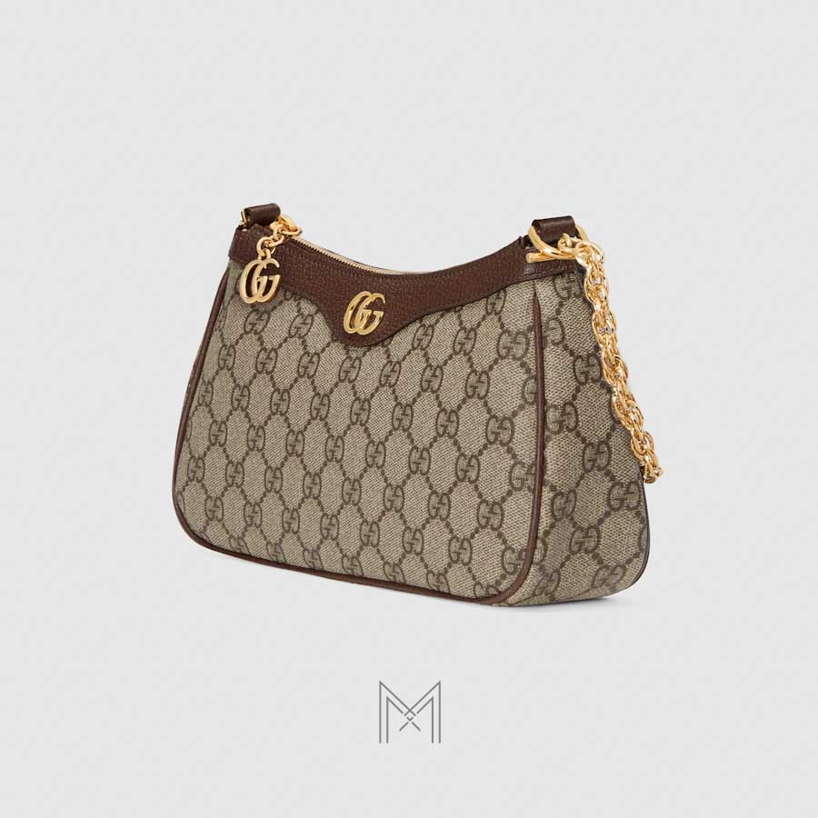 Túi xách đeo chéo Gucci Ophidia họa tiết monogram dây xích vàng chính hãng MHTG069 2026 Túi xách đeo chéo Gucci Ophidia họa tiết monogram dây xích vàng chính hãng MHTG069 2026