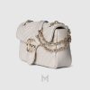 Túi Gucci Marmont xách đeo chéo màu xám nhạt logo GG vàng chính hãng MHTG121 2026