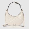 Túi xách đeo chéo Gucci Marmont hình bán nguyệt màu trắng logo vàng authentic MHTG042 2026