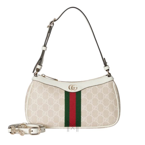 Túi đeo vai Gucci Ophidia màu trắng họa tiết monogram chính hãng MHTG057
