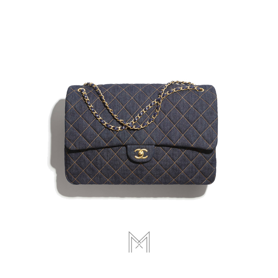 Túi xách đeo chéo Chanel màu xanh denim chính hãng MCN64 2026 Túi xách đeo chéo Chanel màu xanh denim chính hãng MCN64 2026