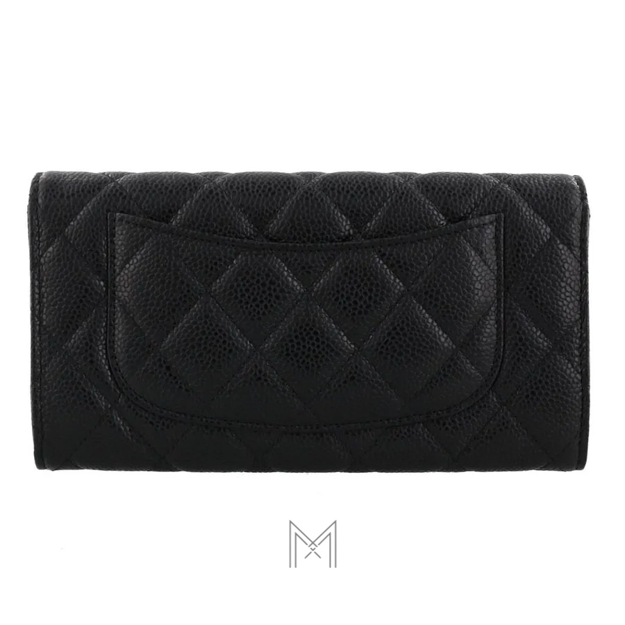 Ví dài Chanel màu đen da sần logo CC màu bạc MHV31 2026 Ví dài Chanel màu đen da sần logo CC màu bạc MHV31 2026