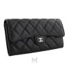 Ví dài Chanel màu đen da sần logo CC màu bạc MHV31 2026 Ví dài Chanel màu đen da sần logo CC màu bạc MHV31 2026