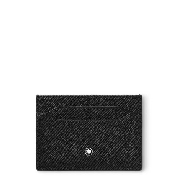 Ví Montblanc kẹp thẻ 5 ngăn màu đen da hạt authentic MHVM011