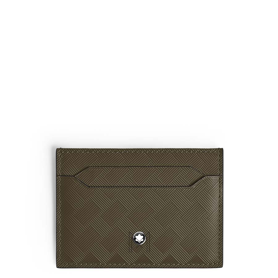 Ví Montblanc kẹp thẻ 5 ngăn màu xanh kaki vân đan chéo authentic MHVM012 2026 Ví Montblanc kẹp thẻ 5 ngăn màu xanh kaki vân đan chéo authentic MHVM012 2026