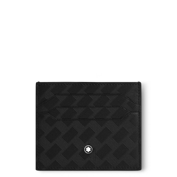 Ví Montblanc kẹp thẻ 6 ngăn màu đen vân đan chéo authentic MHVM006