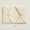 Ví ngắn Hermes Calvi Duo Compact đựng thẻ màu trắng kem MVH70 2026 Ví ngắn Hermes Calvi Duo Compact đựng thẻ màu trắng kem MVH70 2026