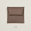 Ví ngắn Hermes cúc bấm màu nâu ghi da Epsom MVH42 2026 Ví ngắn Hermes cúc bấm màu nâu ghi da Epsom MVH42 2026
