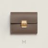 Ví ngắn Hermes nắp gập Charniere Compact màu nâu da bê Madame MVH34 2026 Ví ngắn Hermes nắp gập Charniere Compact màu nâu da bê Madame MVH34 2026