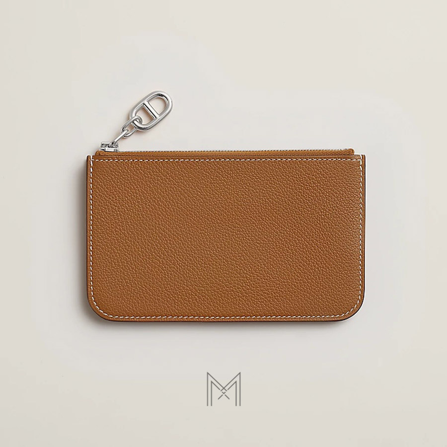 Ví đựng thẻ Hermes Zipengo Chaine d'Ancre màu nâu khoá bạc MVH117 2026 Ví đựng thẻ Hermes Zipengo Chaine d'Ancre màu nâu khoá bạc MVH117 2026