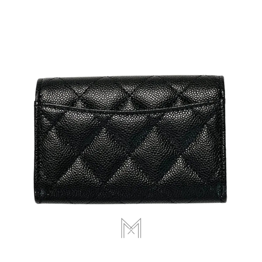 Ví da Chanel màu đen logo CC màu vàng chính hãng MHV10 2026 Ví da Chanel màu đen logo CC màu vàng chính hãng MHV10 2026